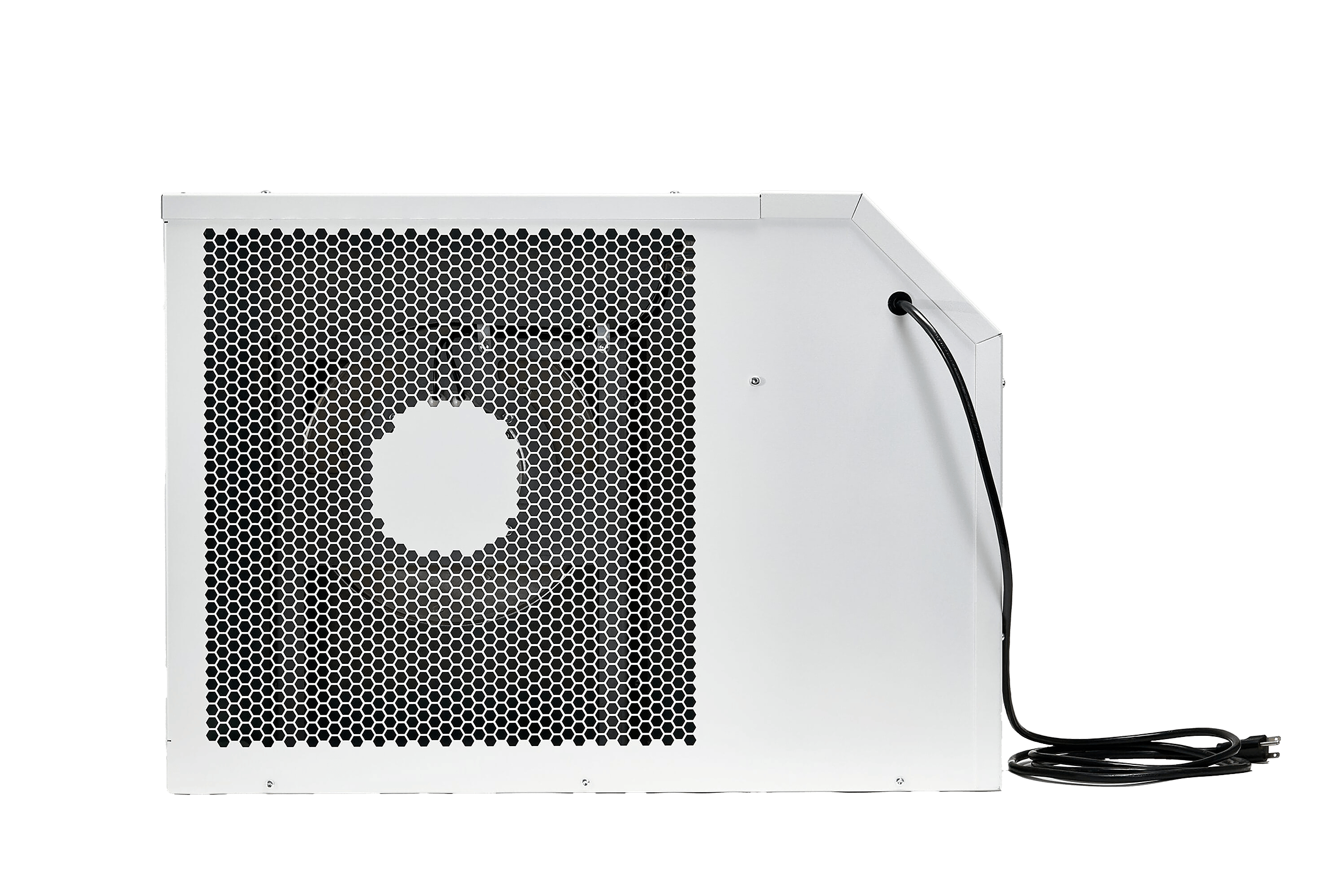 exhaust side of Quest 335 dehumidifier, showing power cord