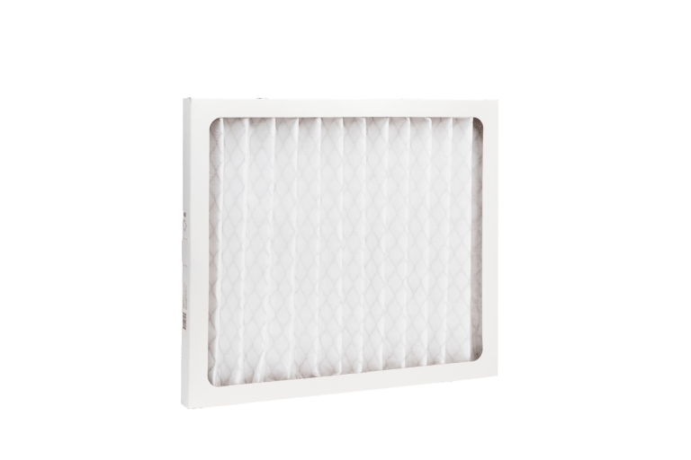 Rectangular white pleated air filter